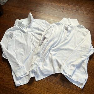 Lands End Collared Long Sleeve Polo Shirts - size 8 (m)